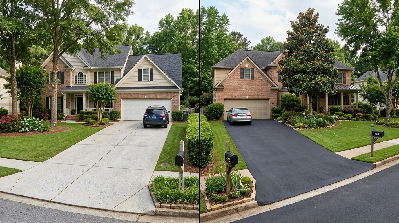 College Park Driveways: Concrete vs. Asphalt Compared